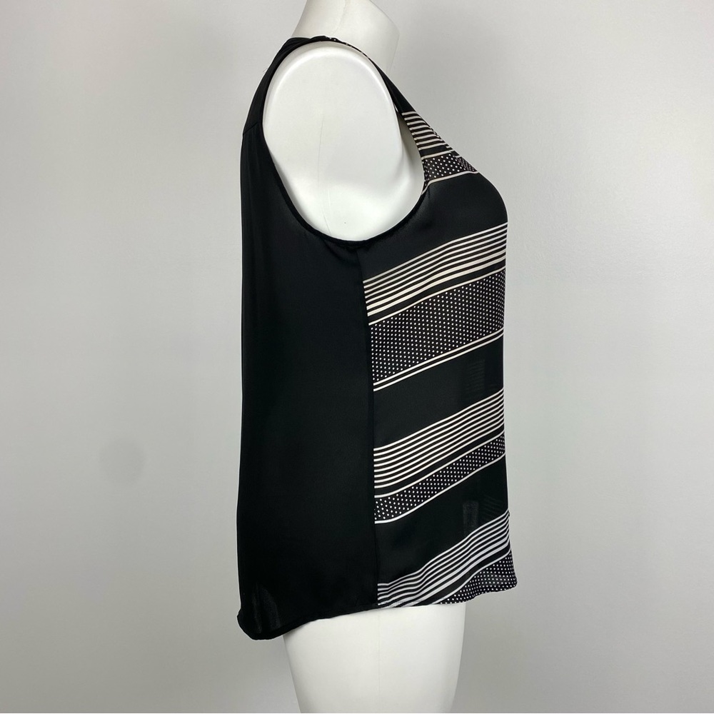 Chico’s Black & White Striped Tank Top Blouse Lightweight Sheer L - Picture 4 of 11